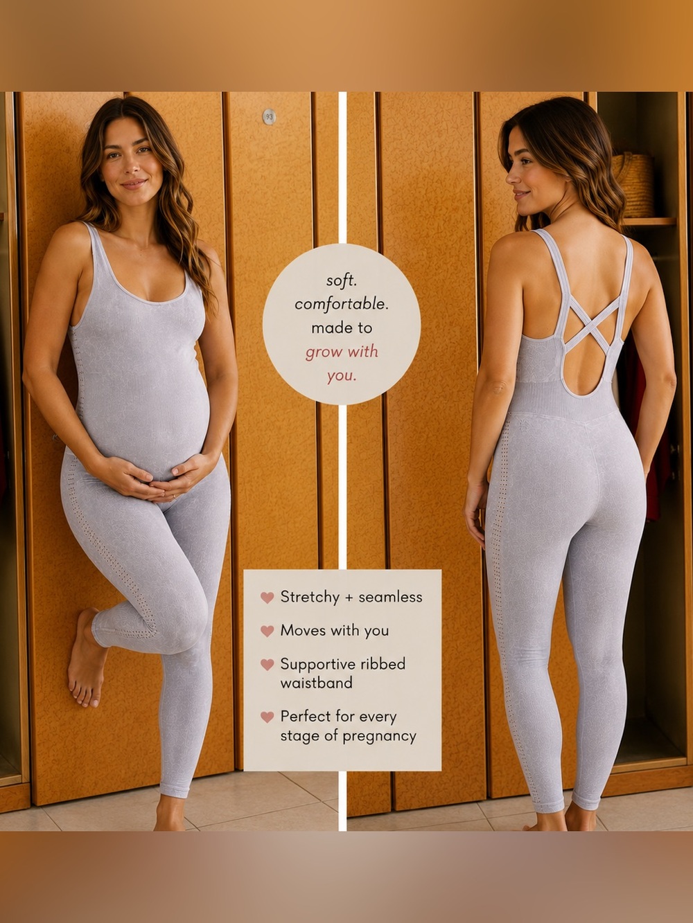 FP Movement x HATCH Good Karma Maternity Onesie XS/S Ice Grey NWOT